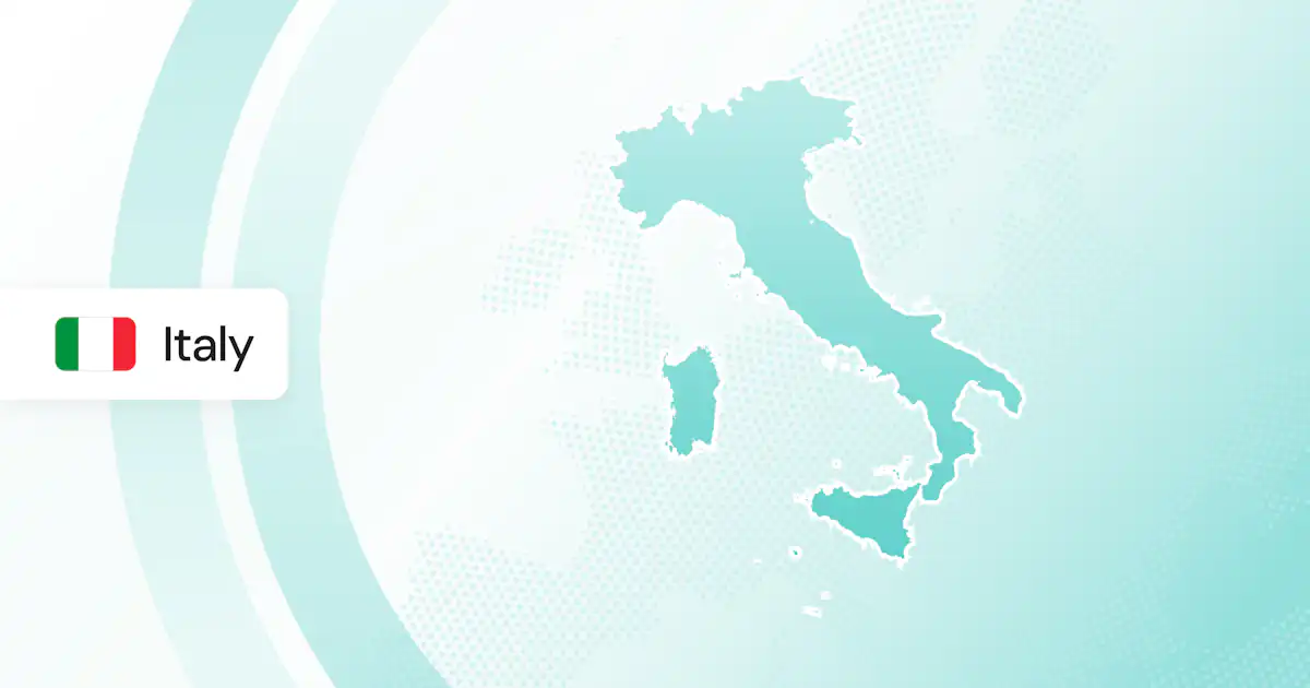 A map of Italy.