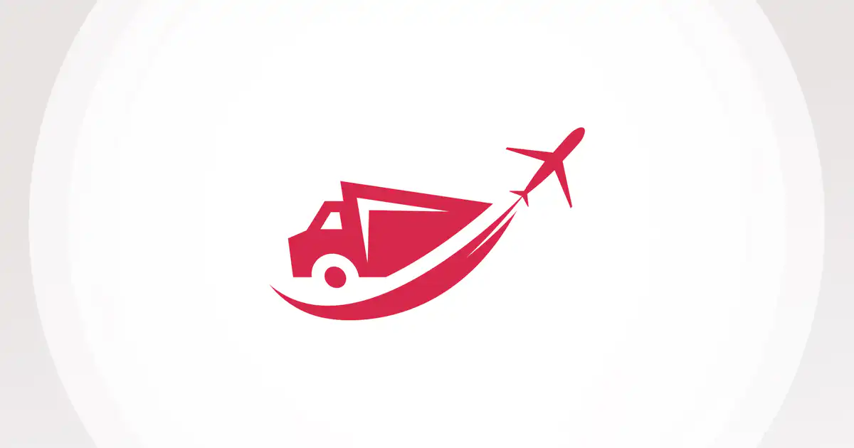A graphic with a generic logistics logo