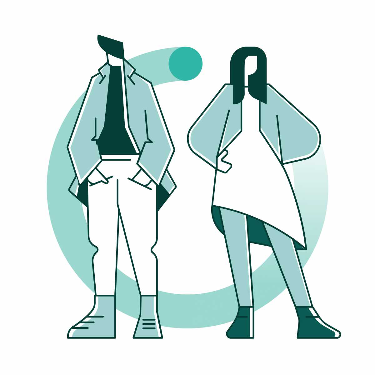 illustration of a man and woman
