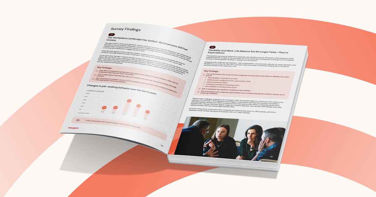 A graphic showing the 2025 Workplace Trends report PDF