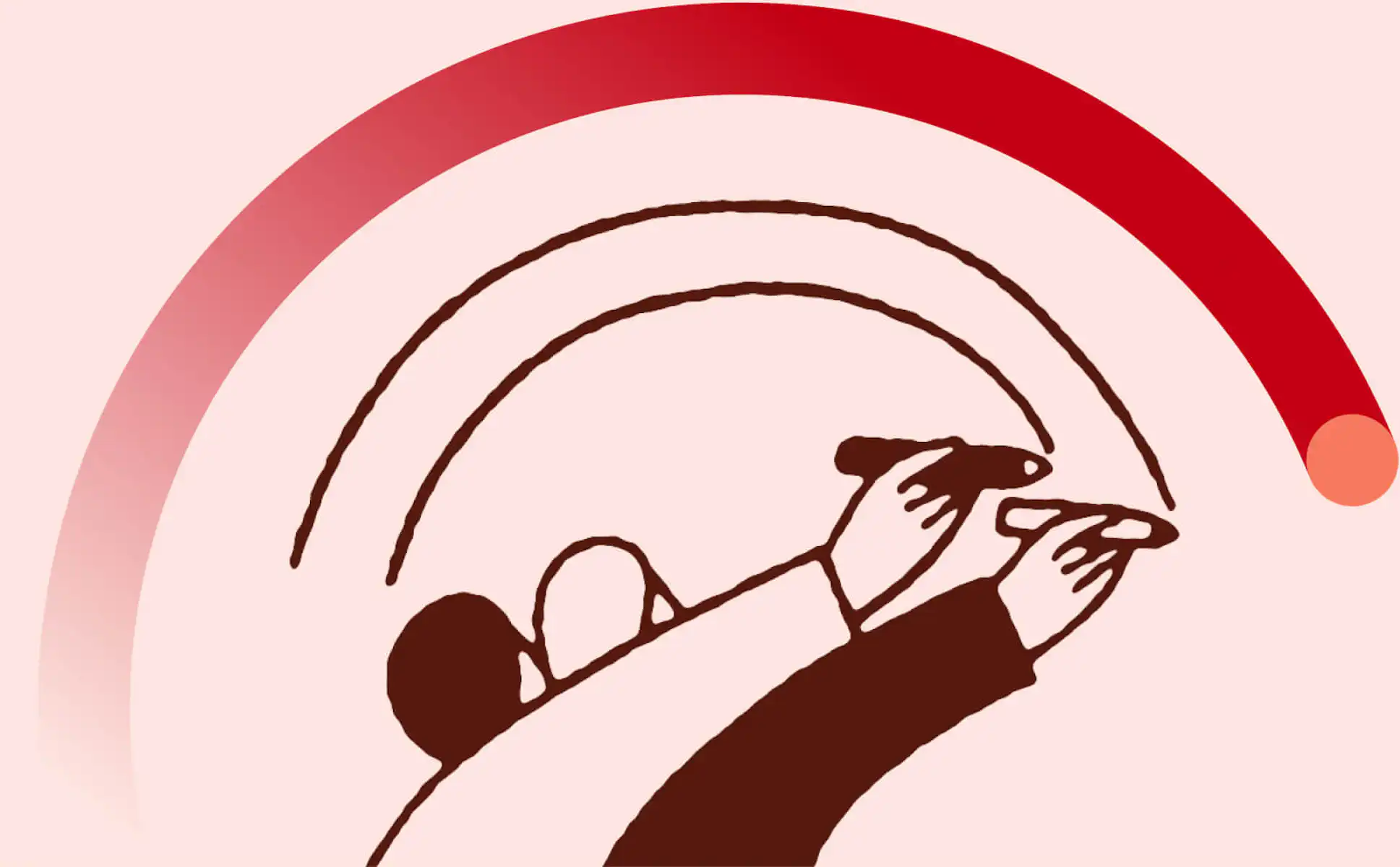 Grafica di persone che dipingono un semicerchio