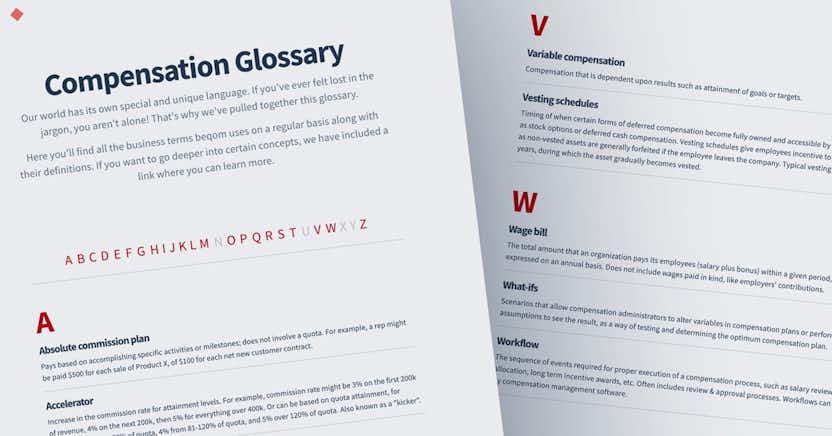 A photo of a glossary printed on paper