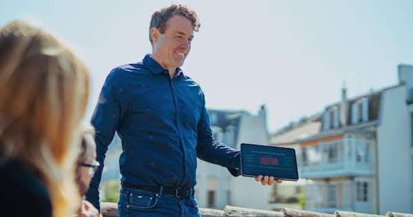 Man holding a tablet