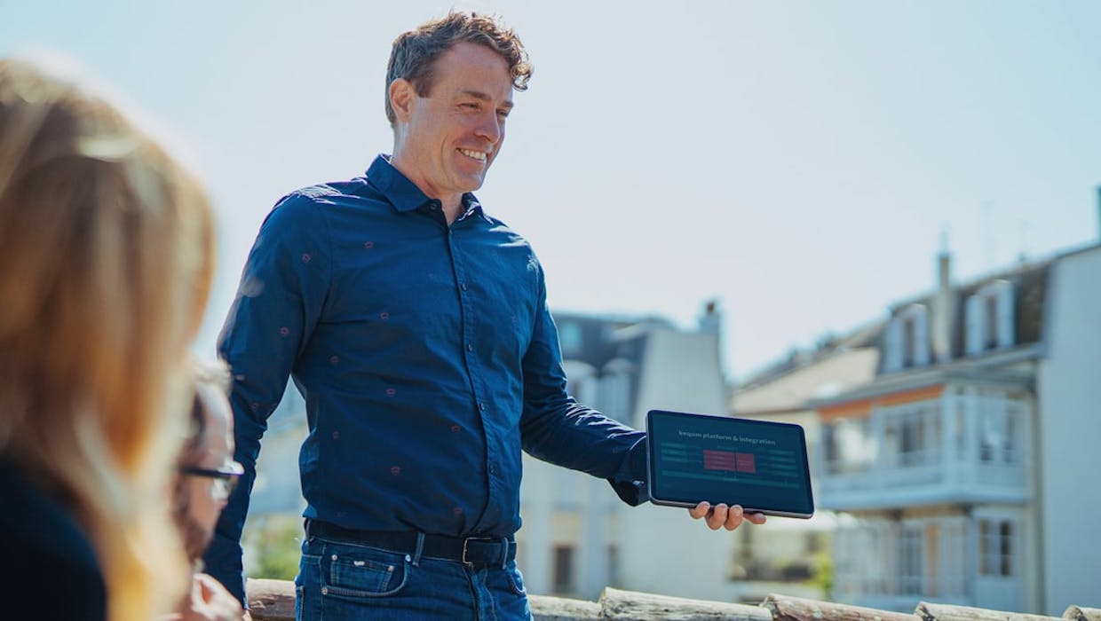 Man holding a tablet