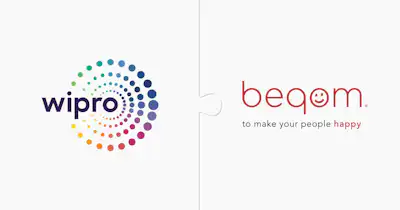 Logo of Wipro and beqom
