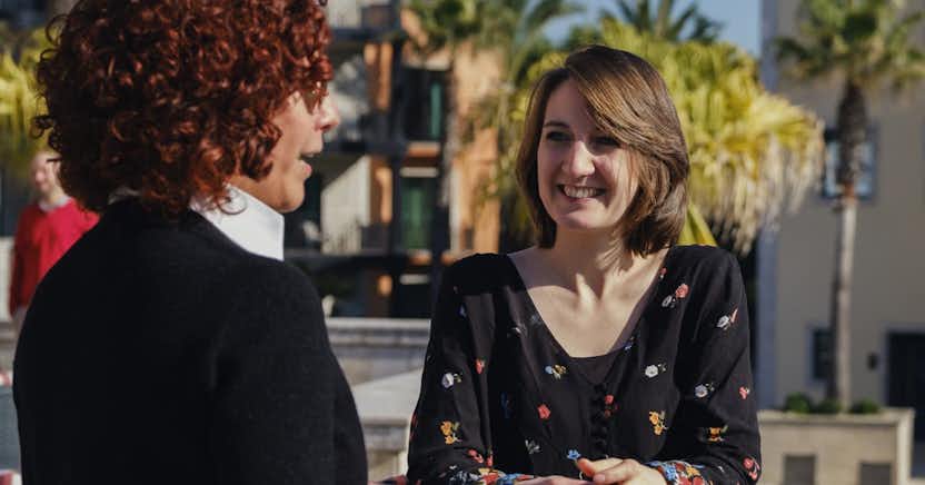 Two women conversing
