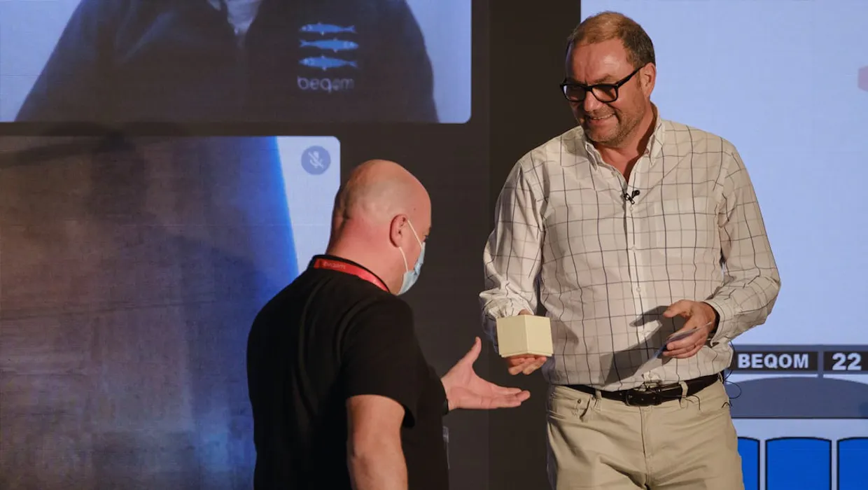 Employee receiving an award