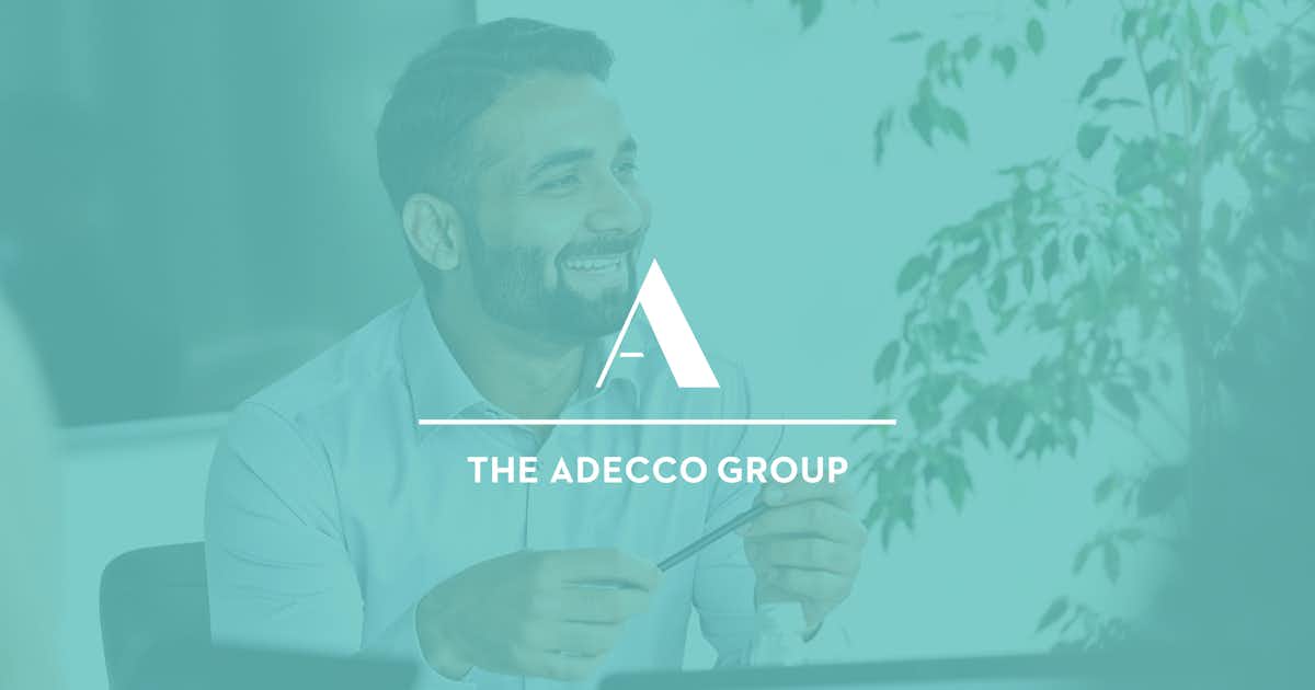 Un graphique vert pour la réussite d'Adecco.