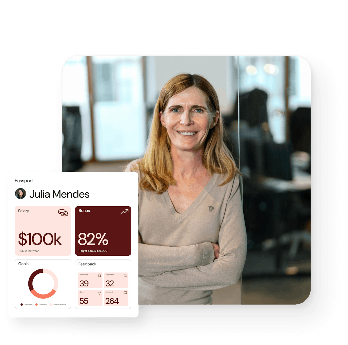 Portrait d’une femme regardant l’objectif dans un bureau