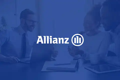 Allianz logo on a blue background.