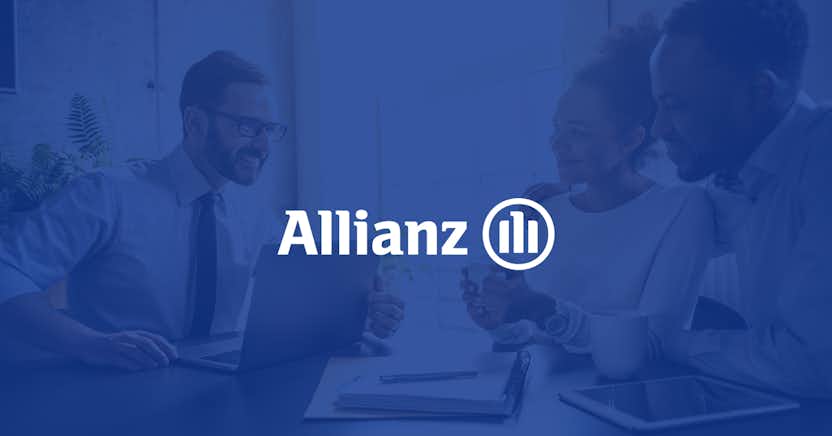 Allianz logo on a blue background.