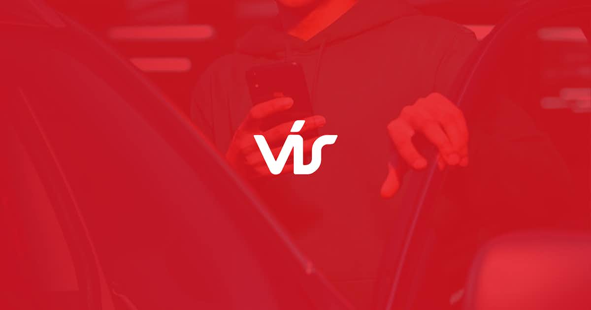 The VÍS logo on a red background.