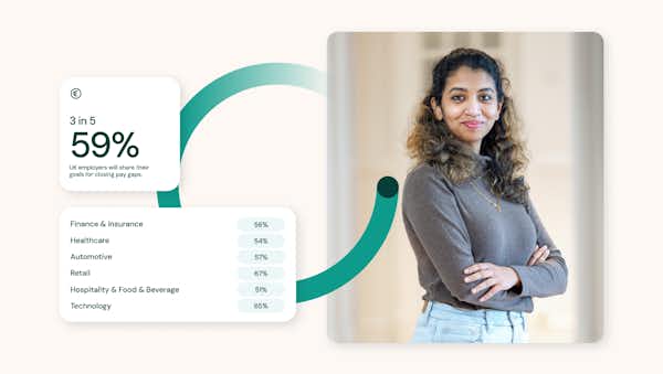 A photo of a woman on a beige background.