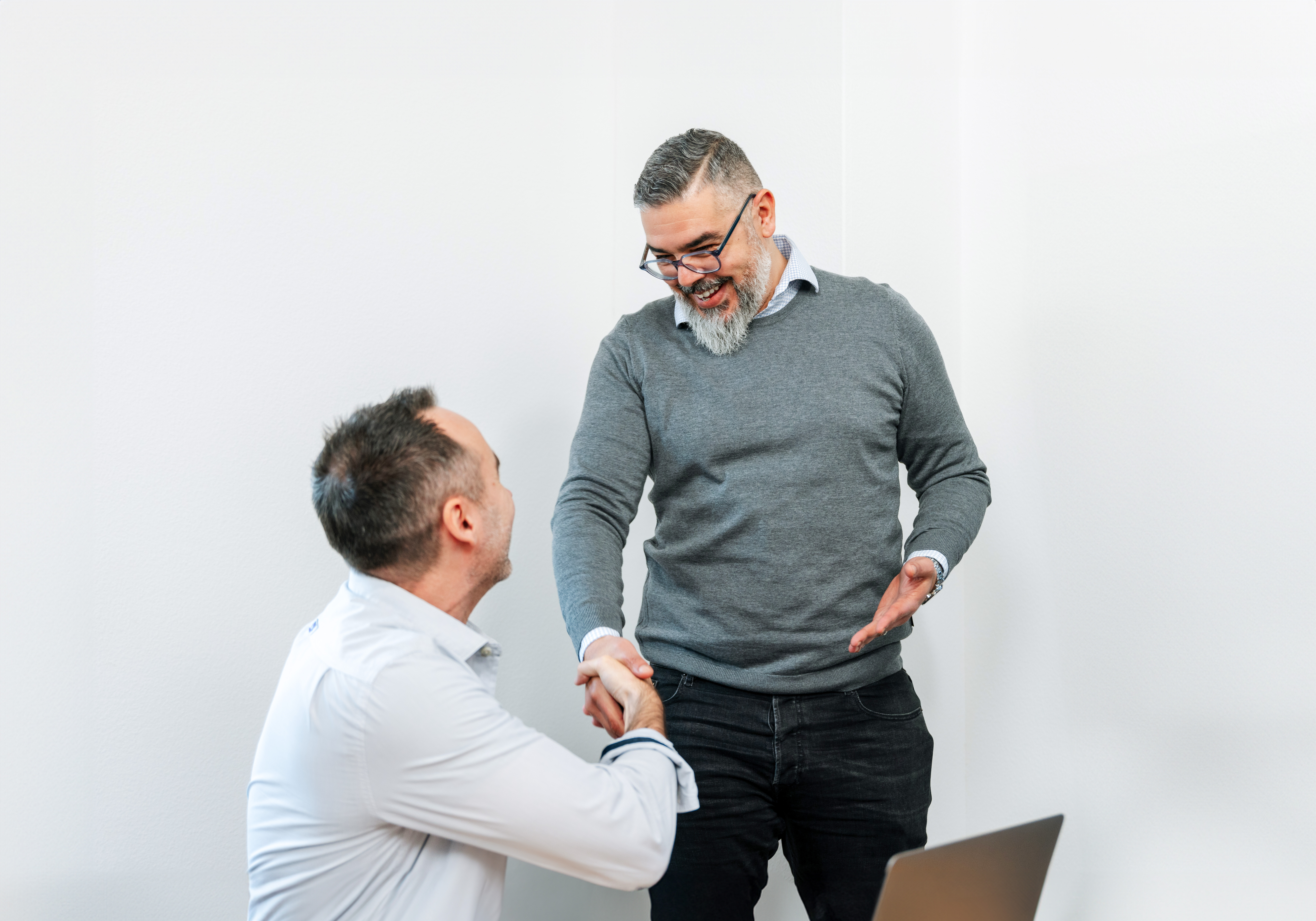 Two men having a conversation.