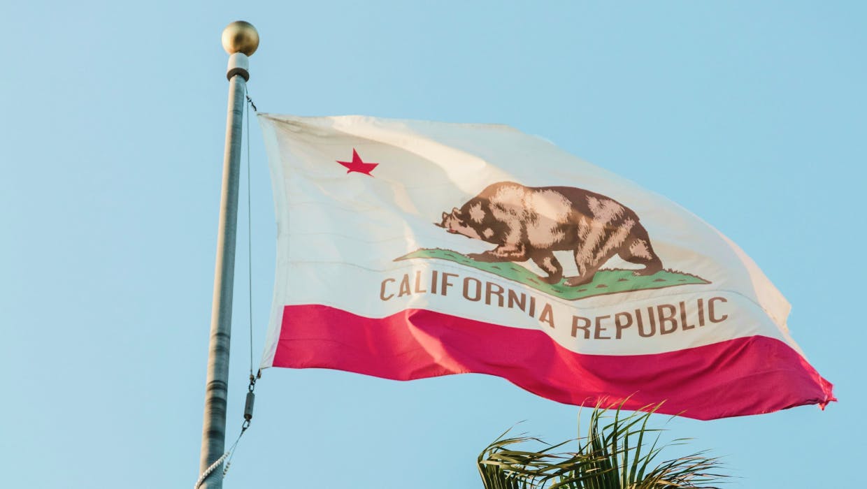The flag of the state of Californa.