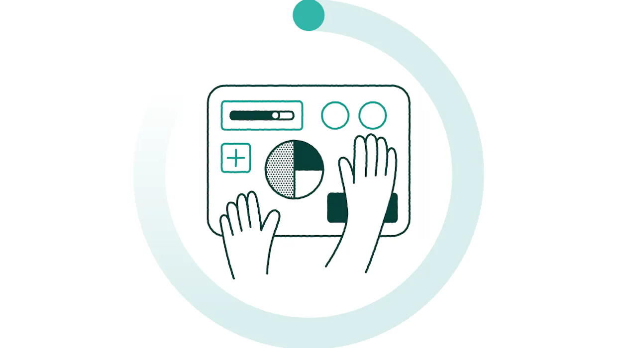 Illustration showing a software dashboard.