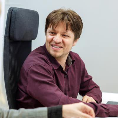 A man working in an office