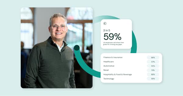 state of pay equity data summary with man picture on the left