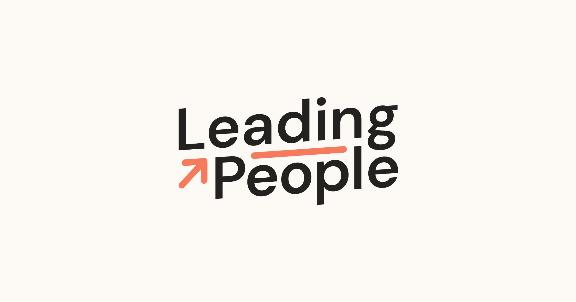 Leading People Graphic on top of a beige background.