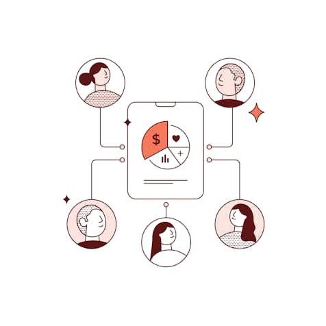 graphic with people around statistics