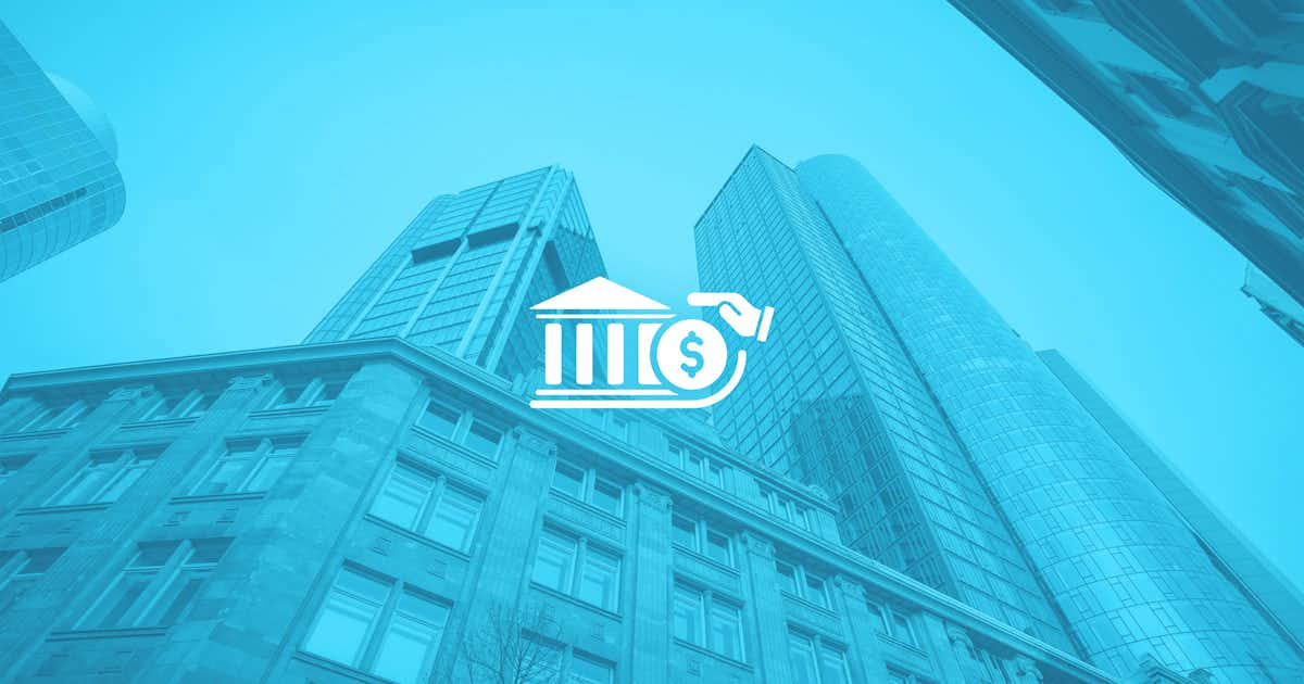 image representing bank industry with blue color accent