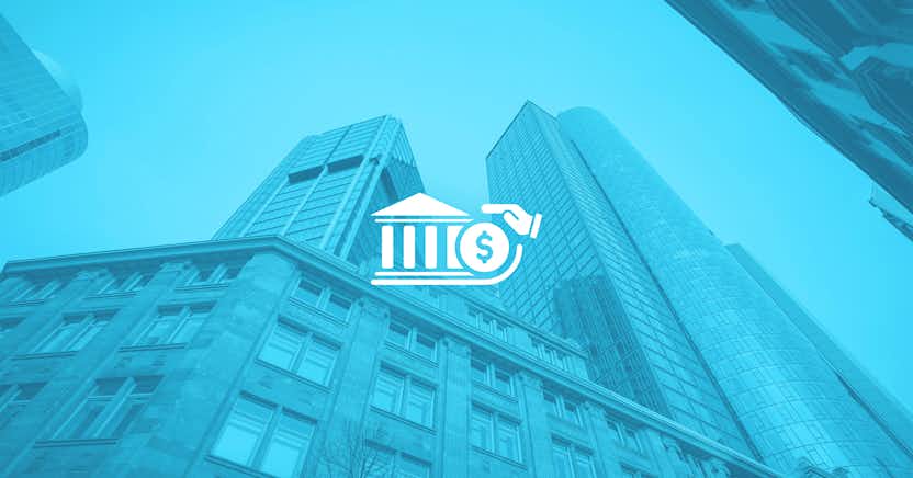 image representing bank industry with blue color accent
