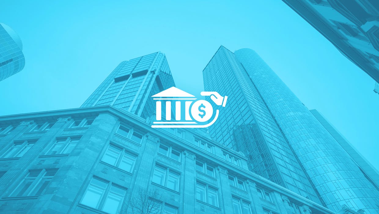 image representing bank industry with blue color accent