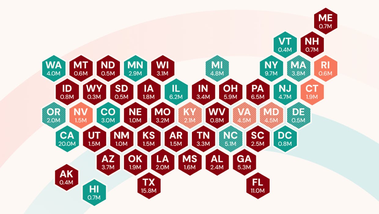 U.S. pay transparency index report illustration infographic U.S. map