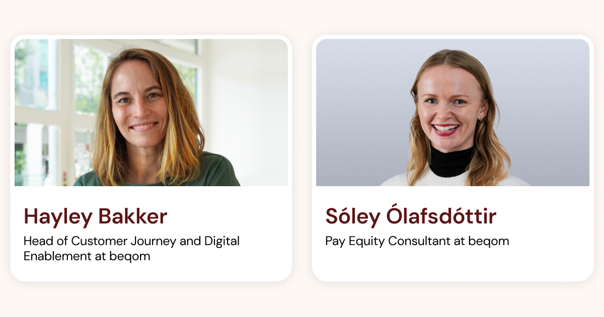 A banner with photos of Hayley Bakker and Sóley Ólafsdóttir.