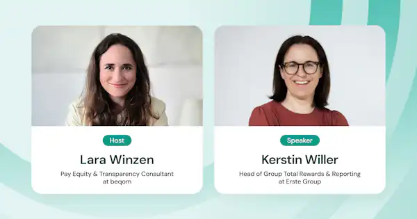 Images of Lara Winzen from beqom and Kerstin Willer from Erste Group.