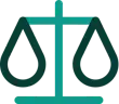 beqom's pay equity and transparency logo. An equal balanced scale