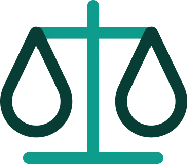 beqom's pay equity and transparency logo. An equal balanced scale