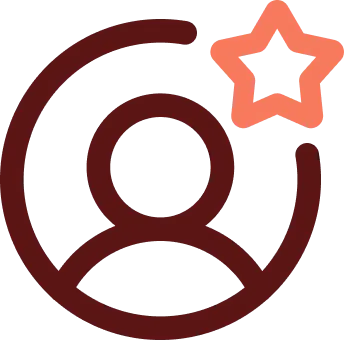 beqom's performance management logo. A person inside a circle and a star
