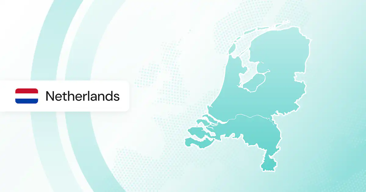 A graphic with the Netherlands country silhouette