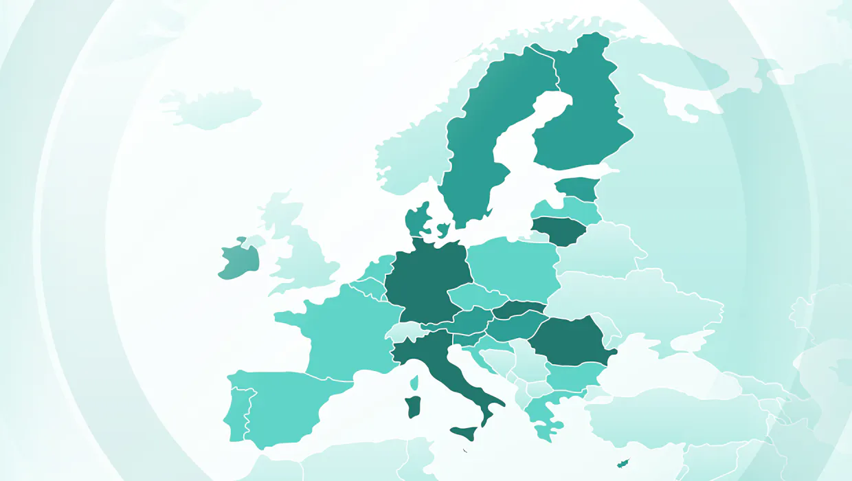 Visual of a map of the European Union.