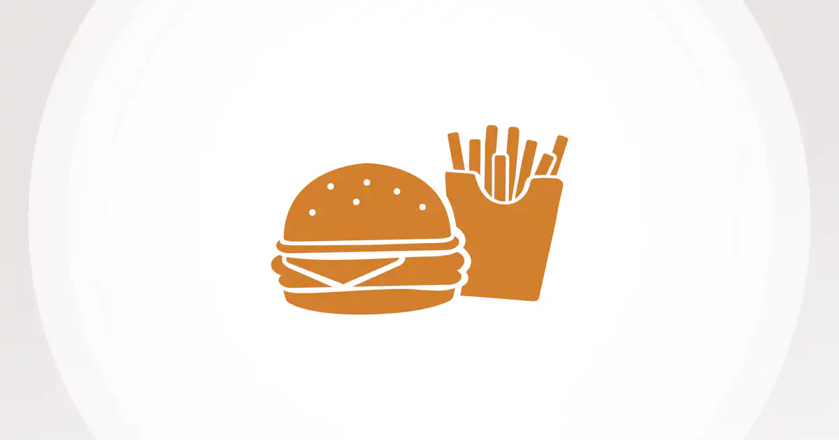 A graphic with a generic fast food logo