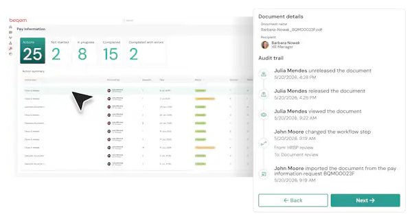 pay information hub product ui screen