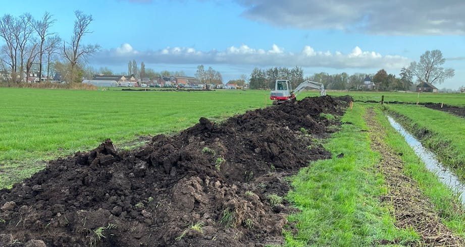 onderwaterdrainage veenweidegebied Drenthe
