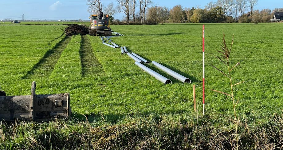 onderwaterdrainage veenweidegebied Groningen