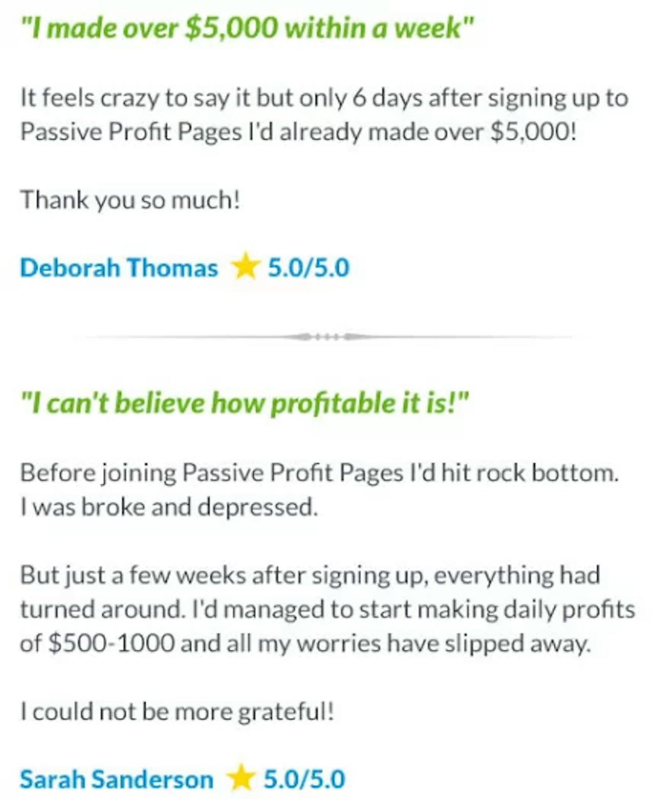 Passive Profits User Reviews