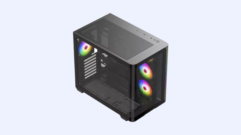 Gabinete gamer superframe power cube cristal