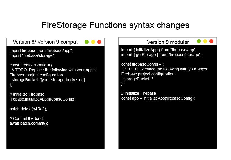 FireStorage Functions syntax changes