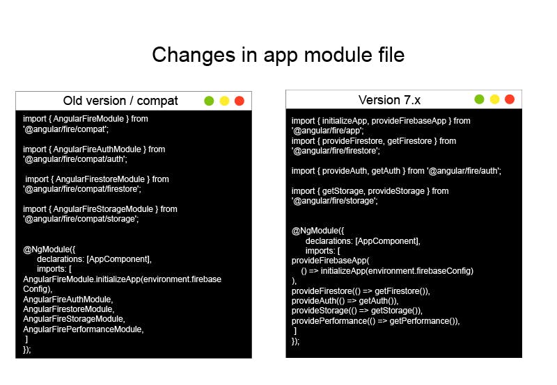 Changes in the app module file