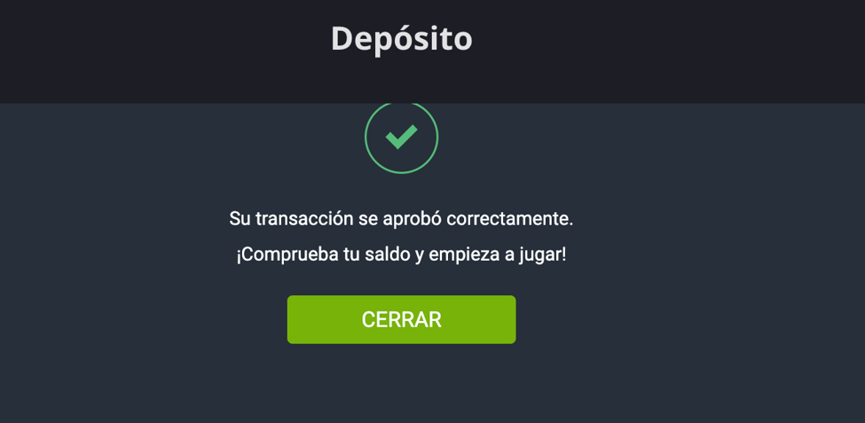 Confirmación del depósito