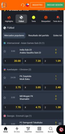 App Betano Android - Esportes