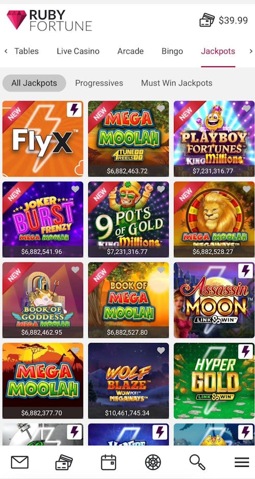 ruby fortune jackpot slots
