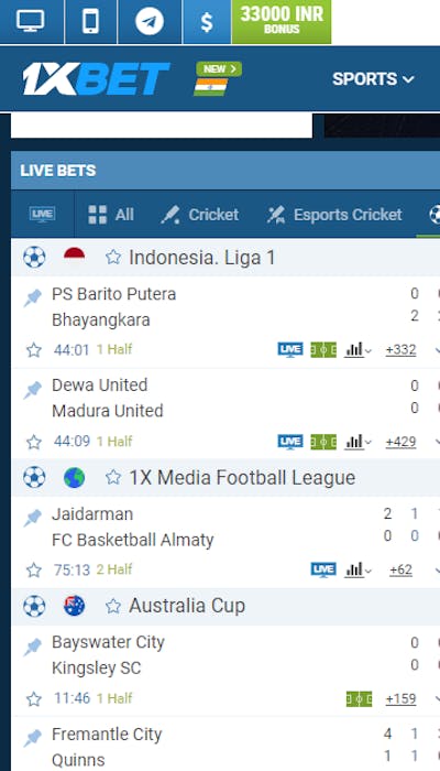 1xbet betting app football betting page