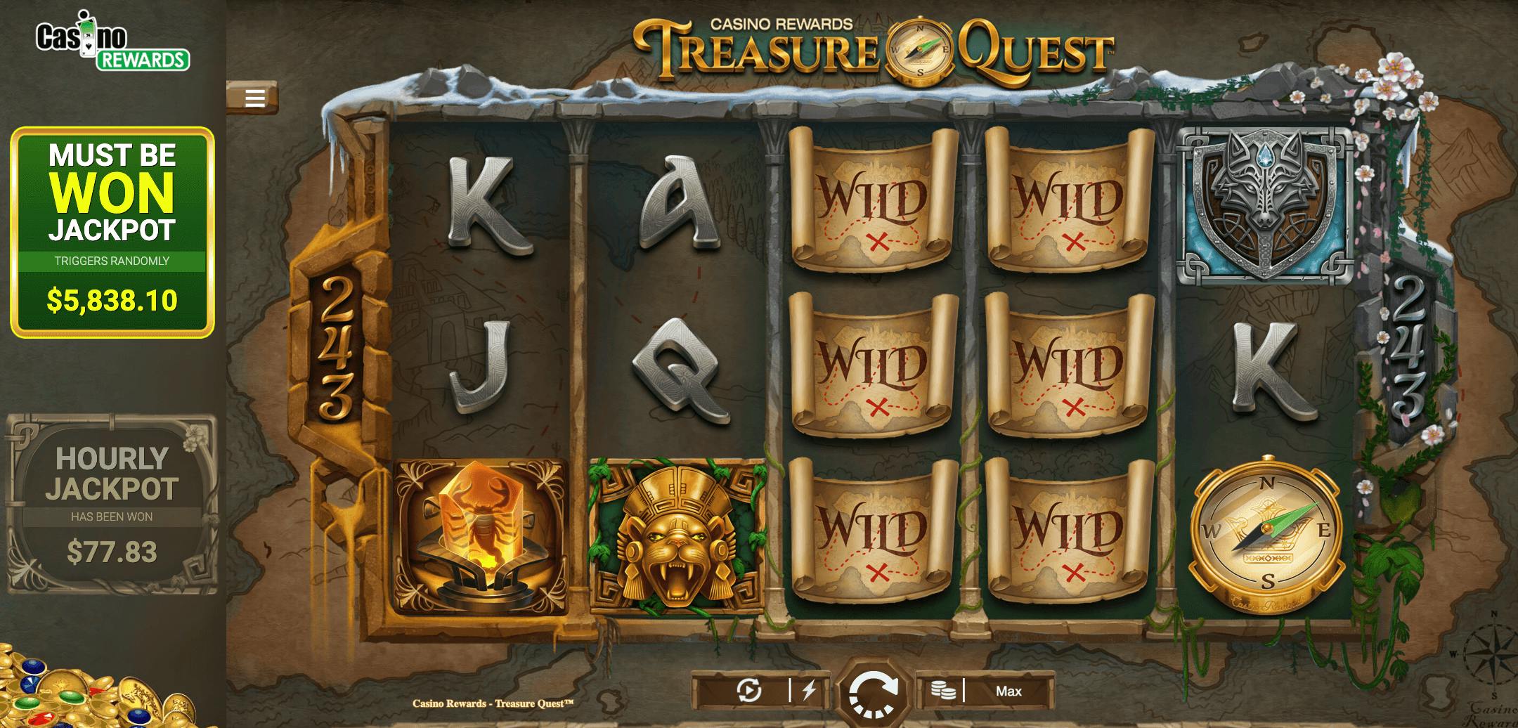 casino rewards free spins treasure quest