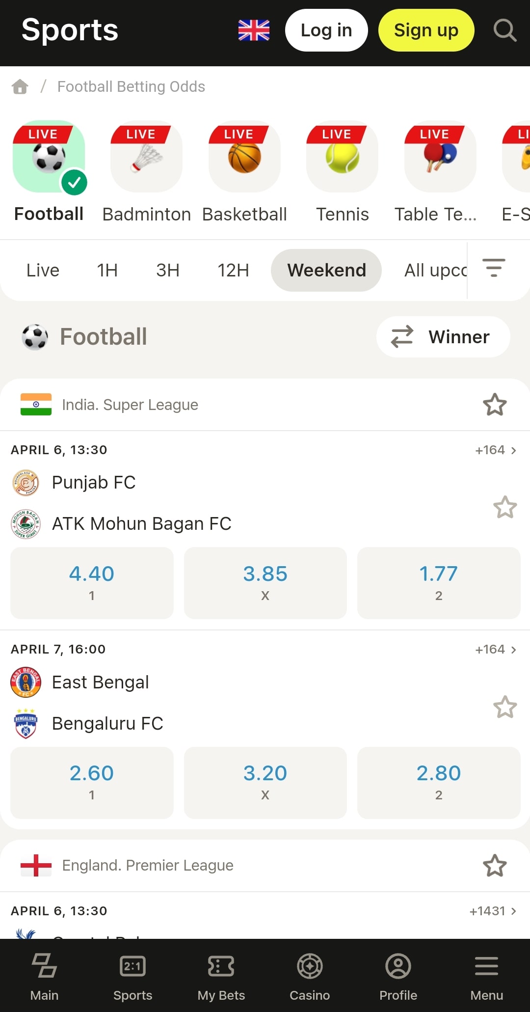 Parimatch Football App
