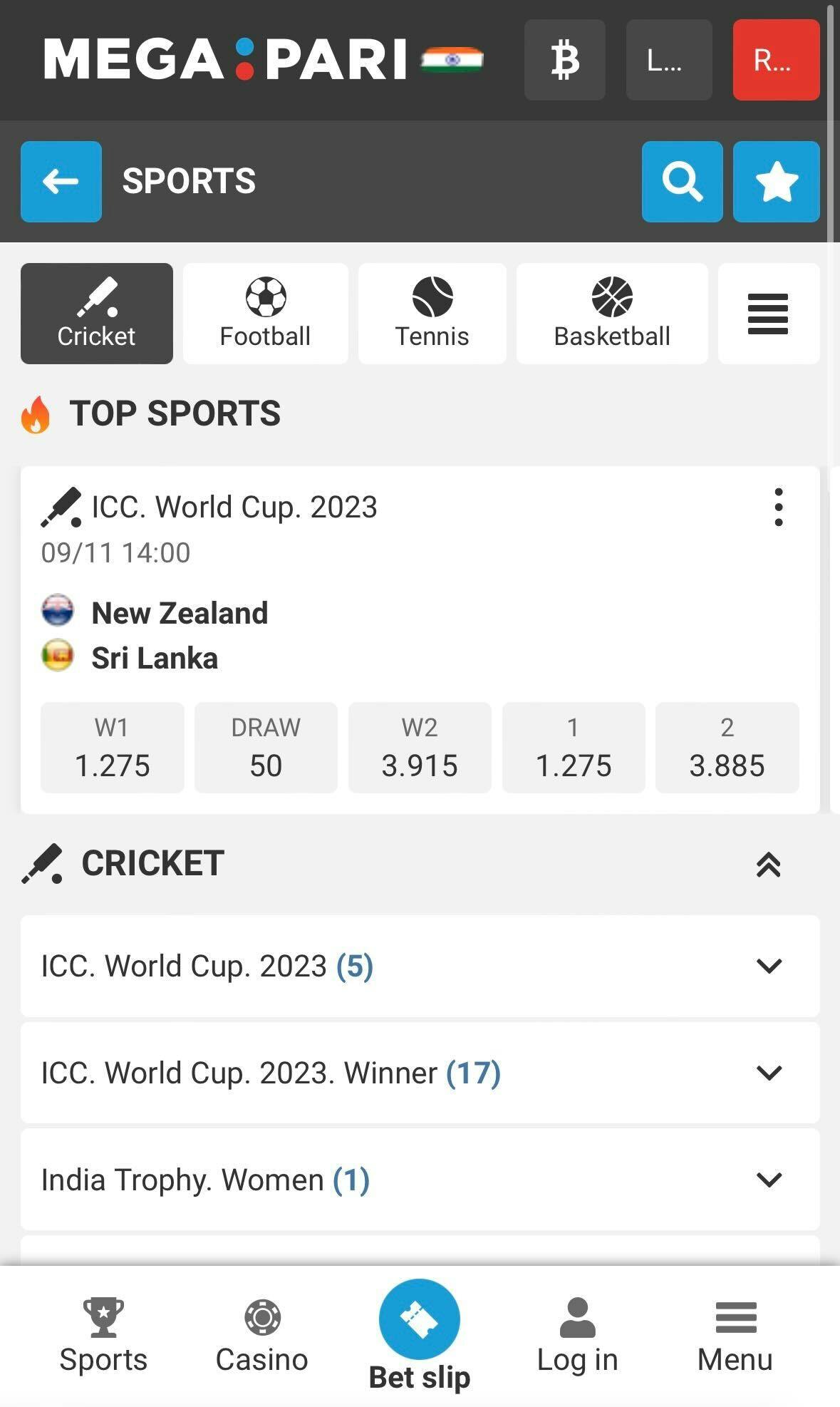 Megapari app cricket sports betting